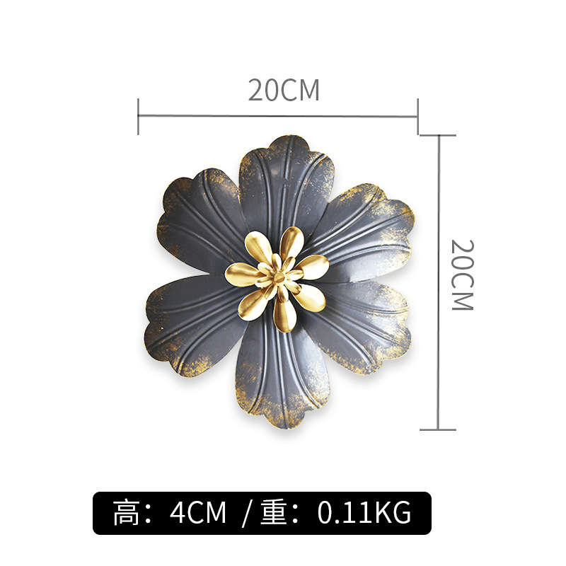 Picture of Light Luxury Metal Stereo Flower Wall Hanging DIY Wall Decoration Living Room Bedroom Tv Wall Hanging Single Small Wall Decoration