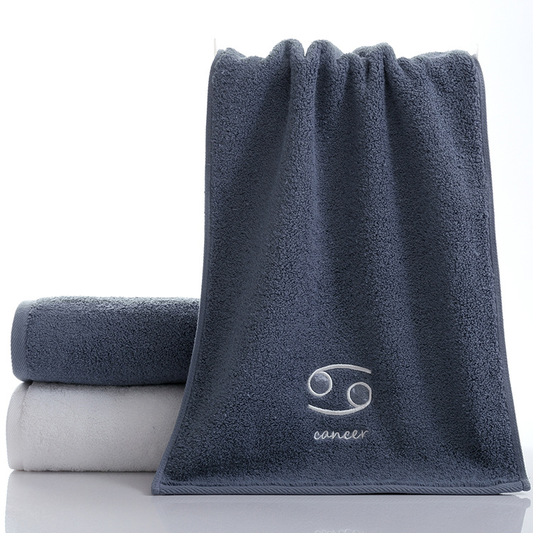 Picture of Pure Cotton Towel Creative Constellation Towel Couple Gift Thickeneded Sports Face Towel Pure Cotton Towel Embroidered Logo Soft