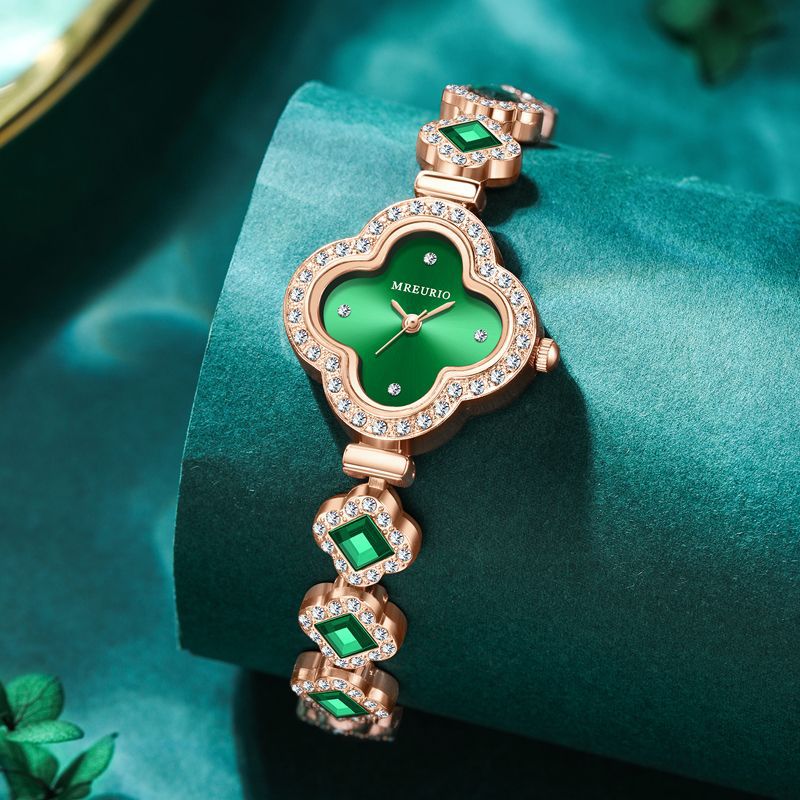 Picture of Live Hot Hot Hot Fashion Four-leaf Clover Bracelet Quartz Watch Emerald Women's Watch Women's Watch Factory Wholesale