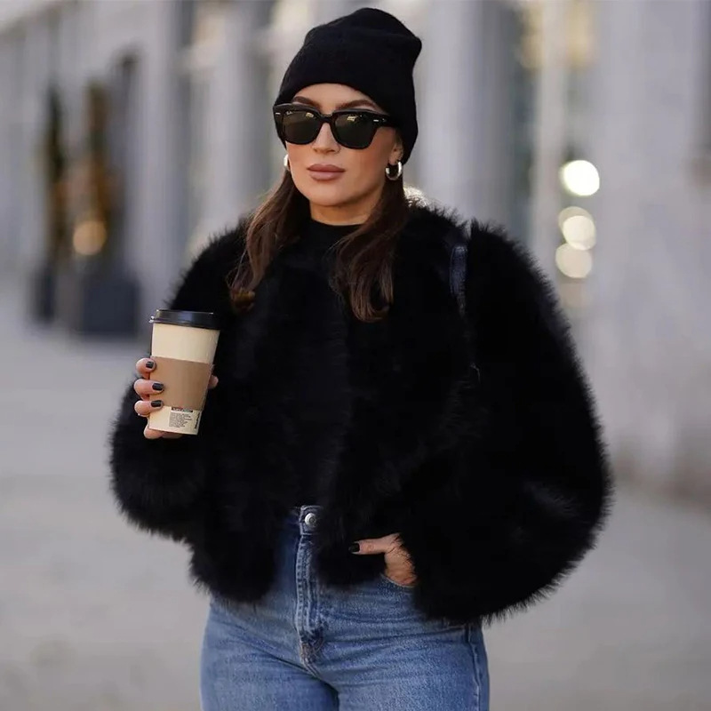 Picture of AliExpress Fur Coat Short Tokas Fur Women's Casual European and American Style Street Style Fox Fur Women's Clothing