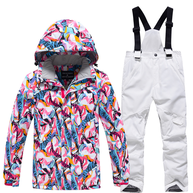 Picture of New Children's Ski Suit suit Boys' and Girls' Outdoor Thickened Warm Ski Two-Piece Set