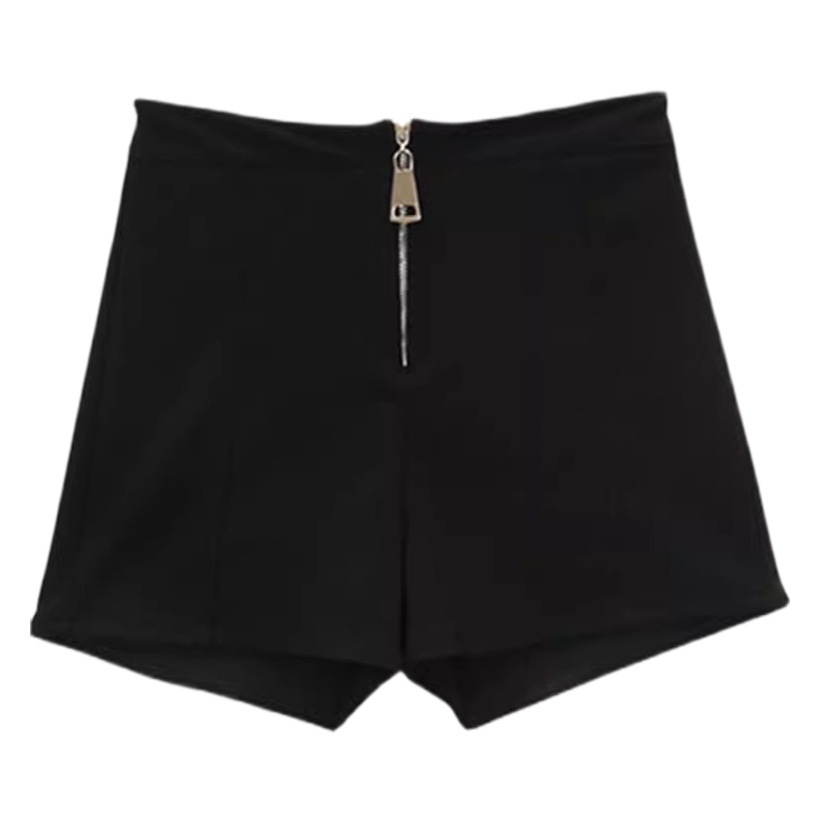 Shorts Women's High Waist Slimming Black A- line Wide Leg Pants 2024 Spring Sweet and Hot Style Design Sexy Outer Wear Hot Pants