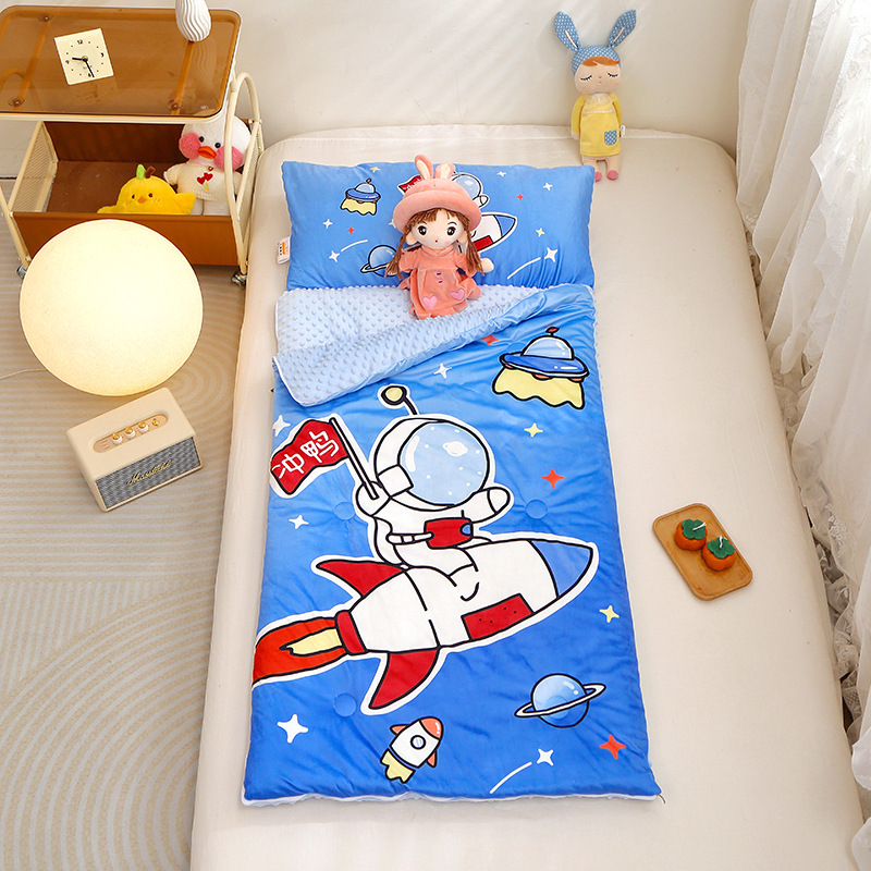 Picture of Cross-border foreign trade autumn and winter thickened large version of cartoon children's kindergarten baby velvet peas velvet sleeping bag kick-proof quilt wholesale