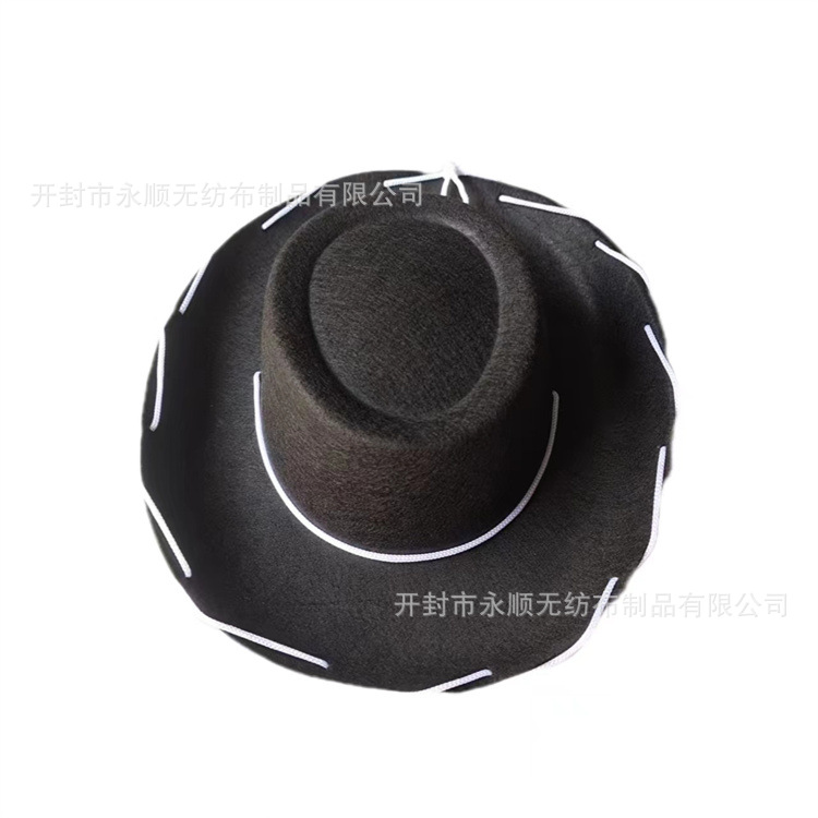 Picture of Factory wholesale brown rope cowboy hat Western big hat performance hat non-woven red rope wide brim felt hat