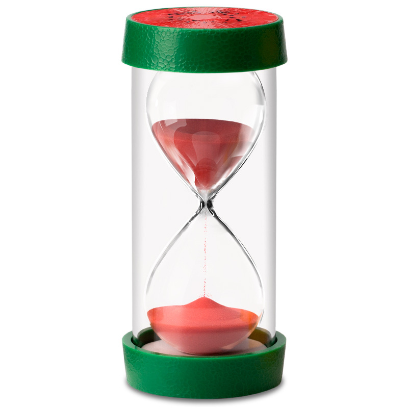 Picture of Glass Transparent Timer Creative Decompression Home Living Room Desktop Decoration Fruit Hourglass Sand Bottle Decoration Supplies