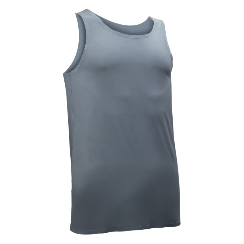 Vest Men's Ice Silk Seamless Inner Sweat Men's Sleeveless Underwear Pure White Sports Hurdle Summer Thin Base Shirt
