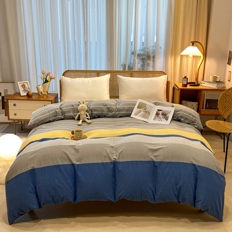 Picture of Cotton brushed duvet cover single piece modern simple single double dormitory thickened quilt cover pure cotton duvet cover single piece