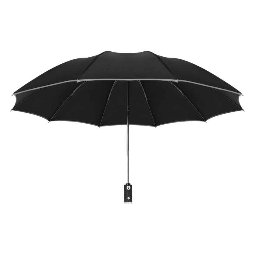 Three-fold automatic car reverse umbrella wholesale sunny umbrella custom black rubber sunscreen folding sunshade umbrella led lamp umbrella