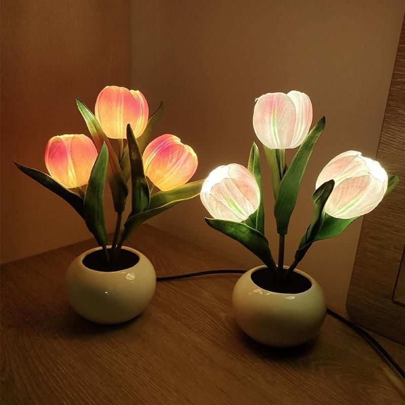 tulip night light bedside bedside sleep influencer atmosphere decoration women's desk lamp birthday gift high-end wholesale