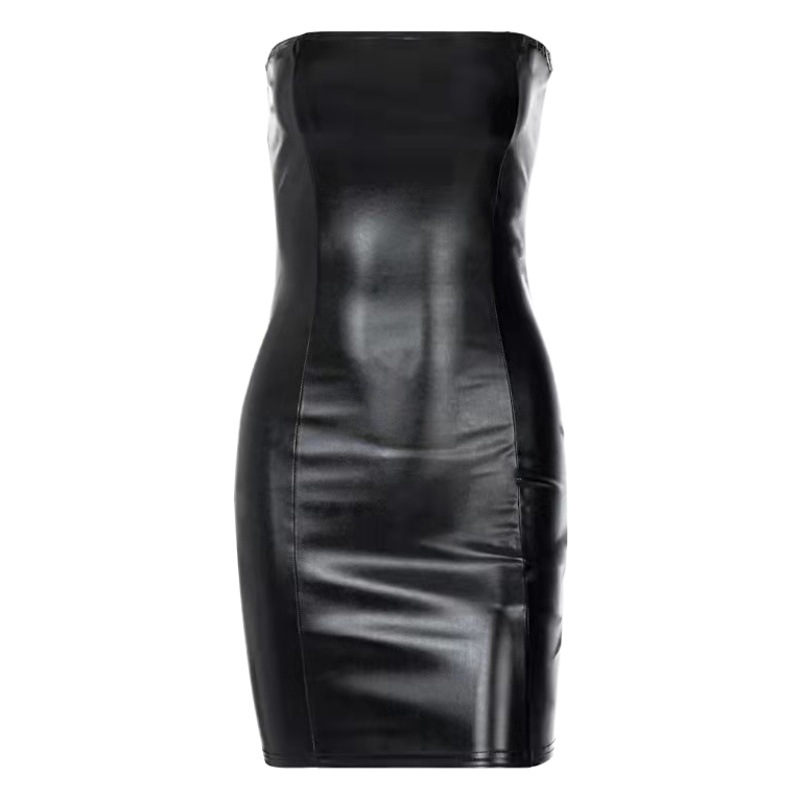 European and American Style Women's Clothing 2024 Spring and Summer New Style Women's Sexy One-Line Tube Top Waist-Covering Hip Slimming Look Dress Wholesale