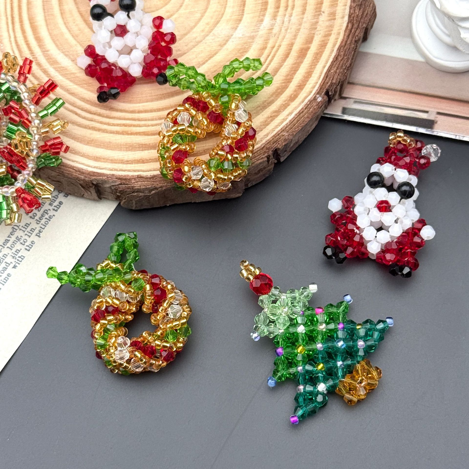 New Christmas Atmosphere Series Garland Ecological Tree Pendant Handmade DIY Bag Pendant Necklace Accessories
