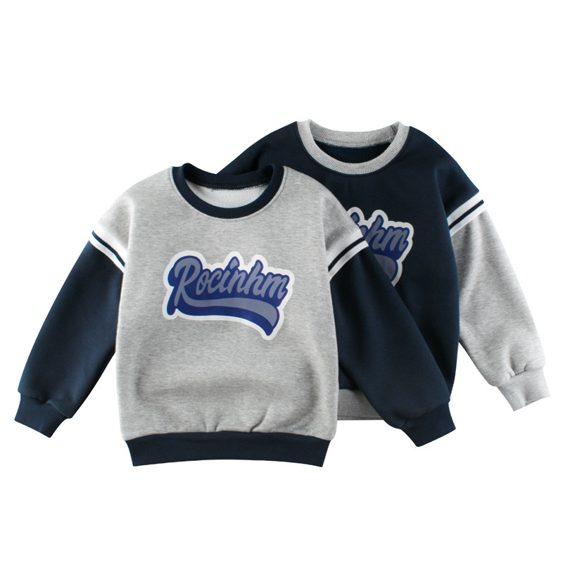 Picture of 27kids brand children's clothing 2024 autumn new boys' clothing autumn and winter children's sweater fleece-lined one-piece delivery