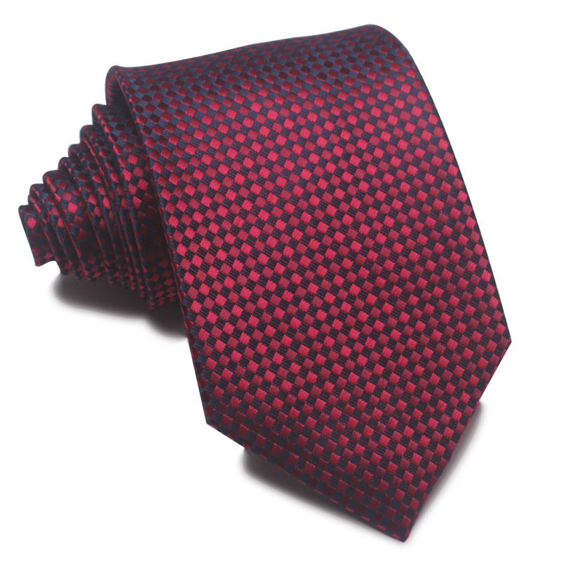 Picture of 25 New 8cm Polyester Jacquard Stripesd Tie 7cm Men's and Women's Business Formal Wear Casual High-End Red Black Blue