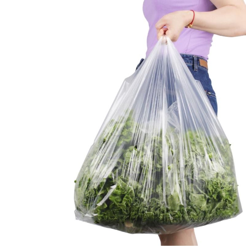 White Perforated Anti-Fog Bag Breathable Plastic Bag Thickeneded Large Satchel Vest Fruit and Vegetable Fresh-Keeping Packaging Bag