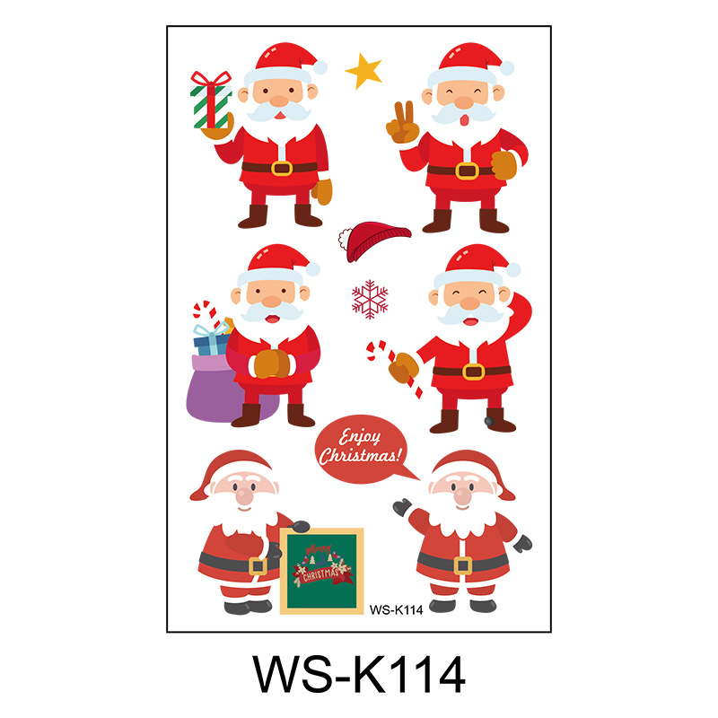 Picture of New Christmas Tattoo Sticker Children Cartoon Holiday Party Atmosphere Eco-friendly Waterproof Face Sticker Elk Tattoo Sticker
