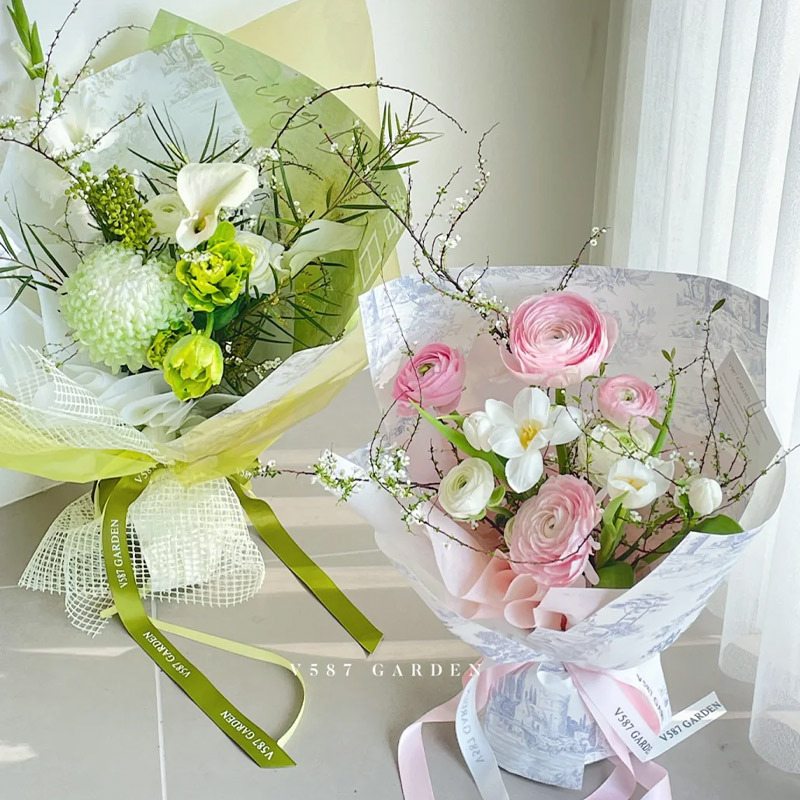 Valentine's Day wrapping paper new small fresh Fenghua paper thickened waterproof art paper flower packaging material wholesale