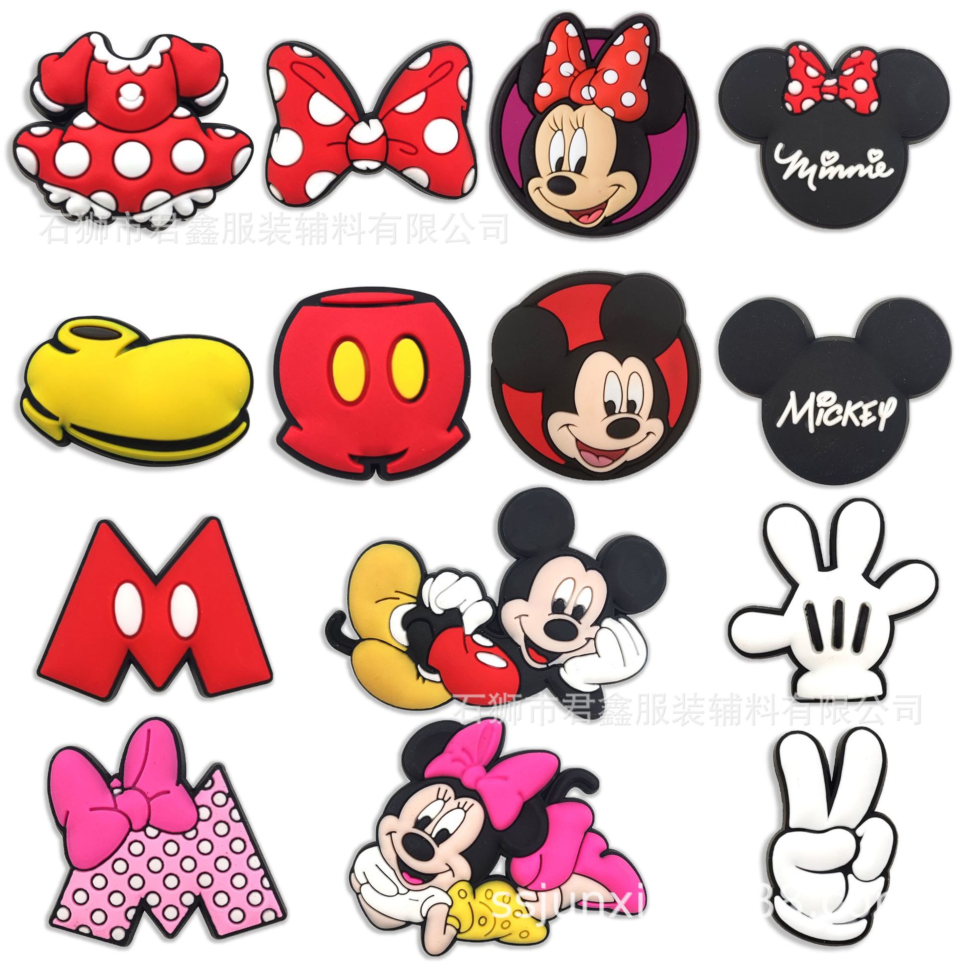 4mm Thick high quality Hole Shoes Flower Shoe Buckle Amazon in stock Cute Animal Mickey Mouse Shoe Accessories Buckle
