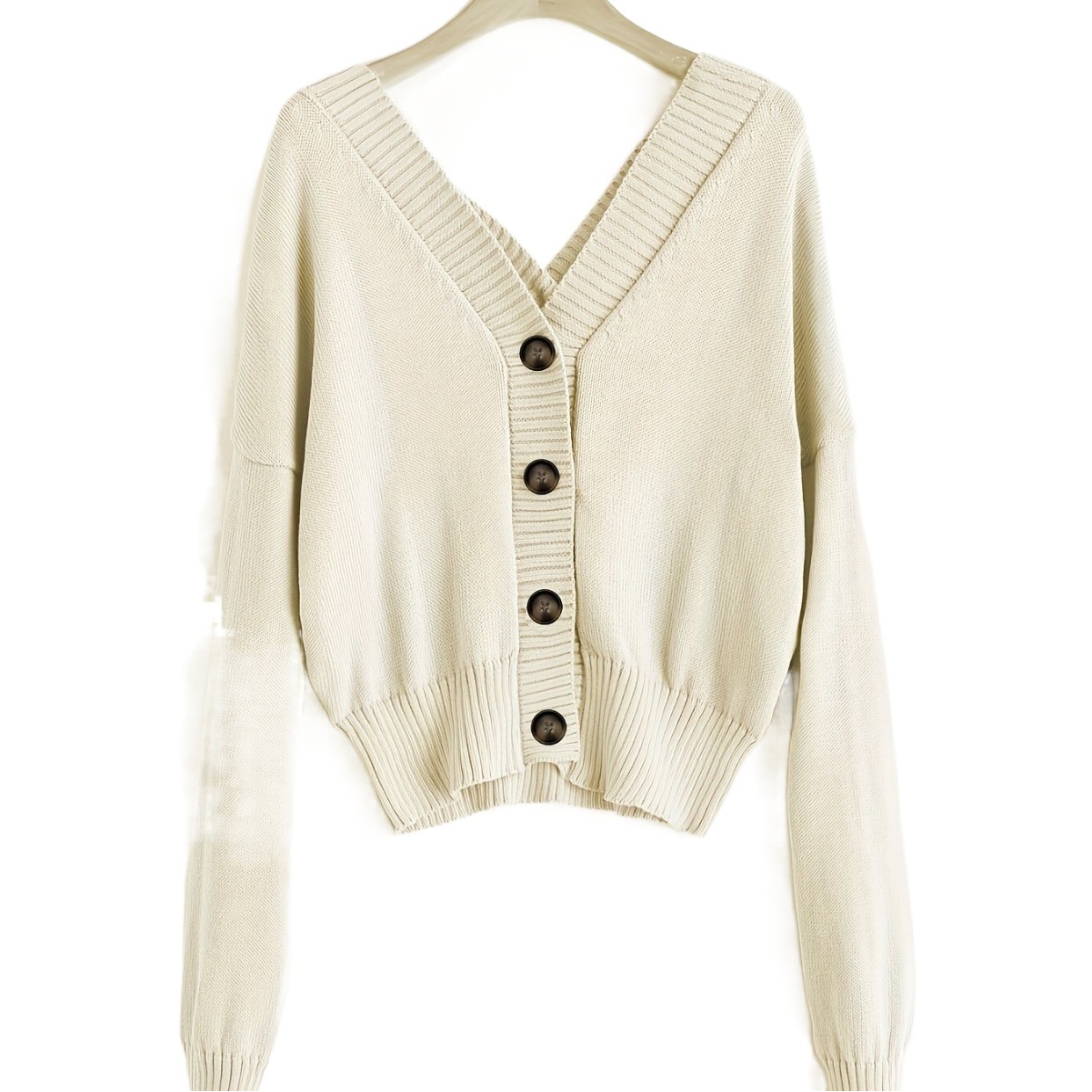 Autumn and winter coat V-neck low-cut backless sexy navel outer wear Amazon thin cardigan women's button sweater women's clothing