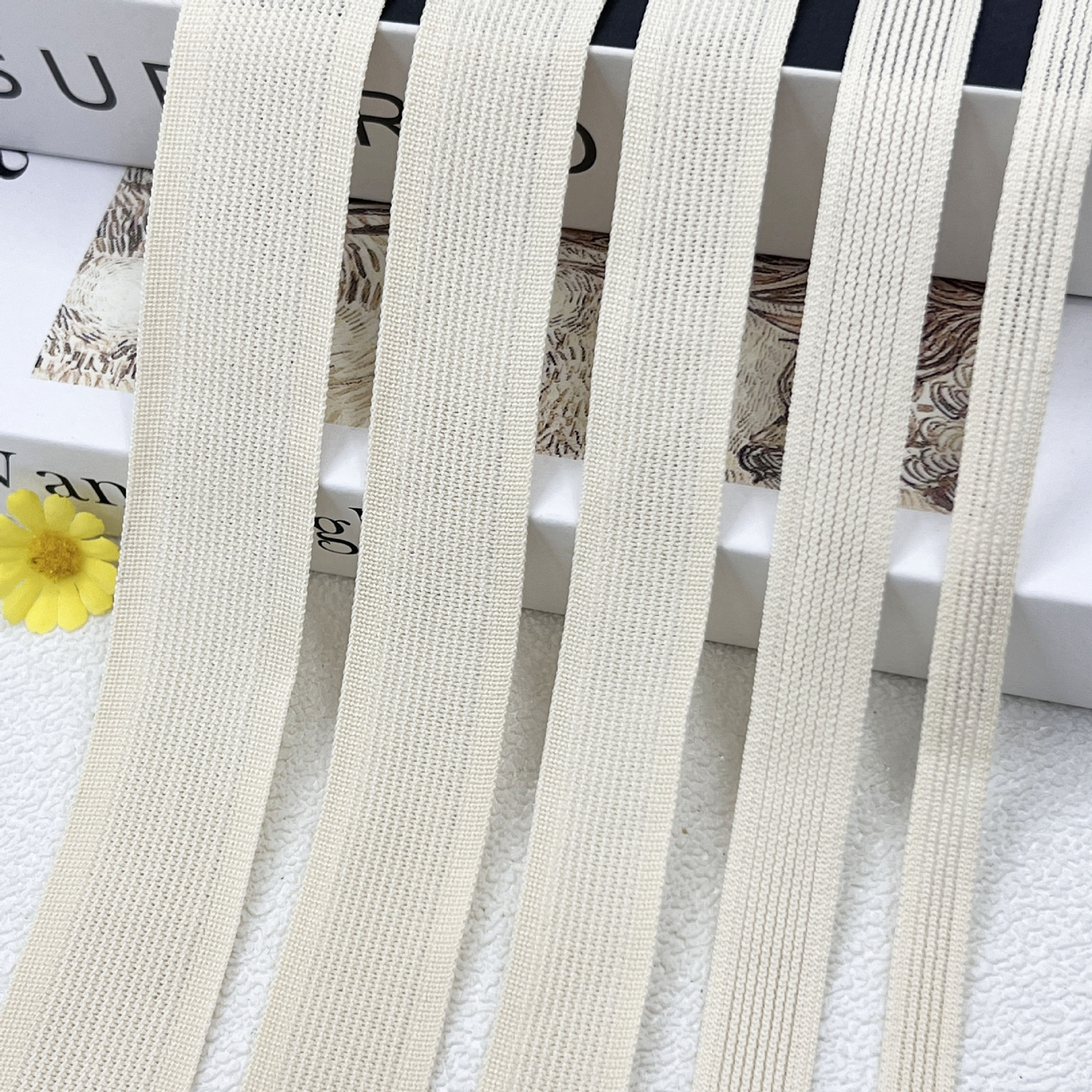 New Single-sided Knitted Ribbon Sports Pants Ball Pants Trouser Edge Elastic Wrap Strip Collar Strip Children's Wear School Uniform Accessories in stock