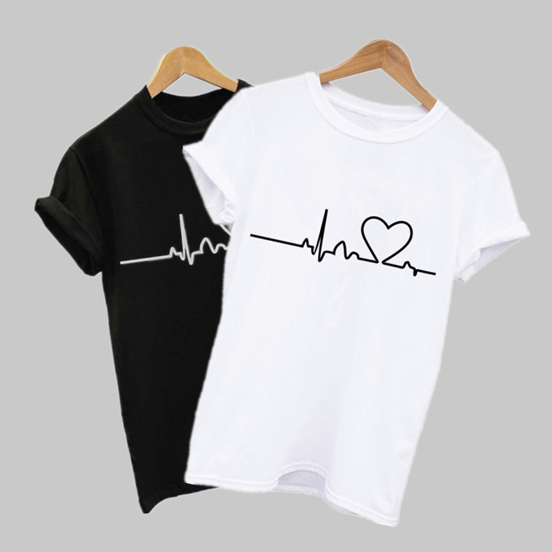 Summer Short Pure White T-Shirt Women's Short-Sleeved Loose Half-Sleeved 2025 New Printed Top T-Shirt Bottoming Shirt Trbottomy