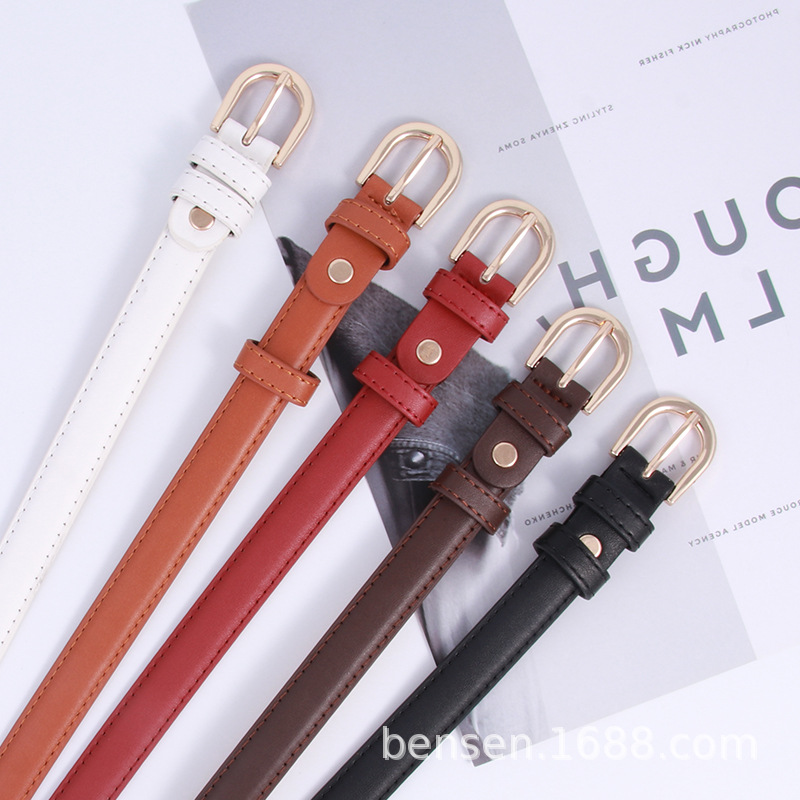 Red and White Belt Women's Thin Belt Women's dress Decorative Small Belt Women's Thin All-match Korean Style Simple Trousers Belt