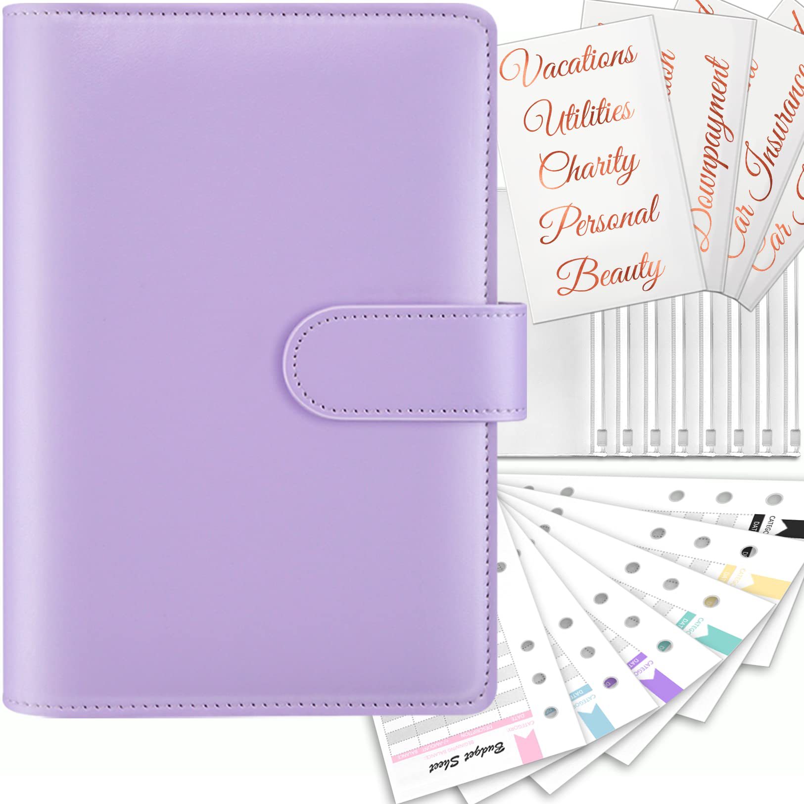 Picture of Cross-border spot explosions macaroon binder laser love hand book PU cash plan budget book.
