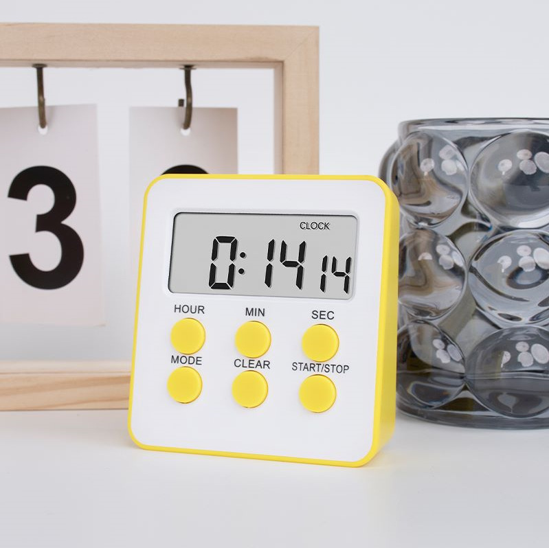 Picture of Multi-function large screen timer kitchen baking timer with clock timer student time manager
