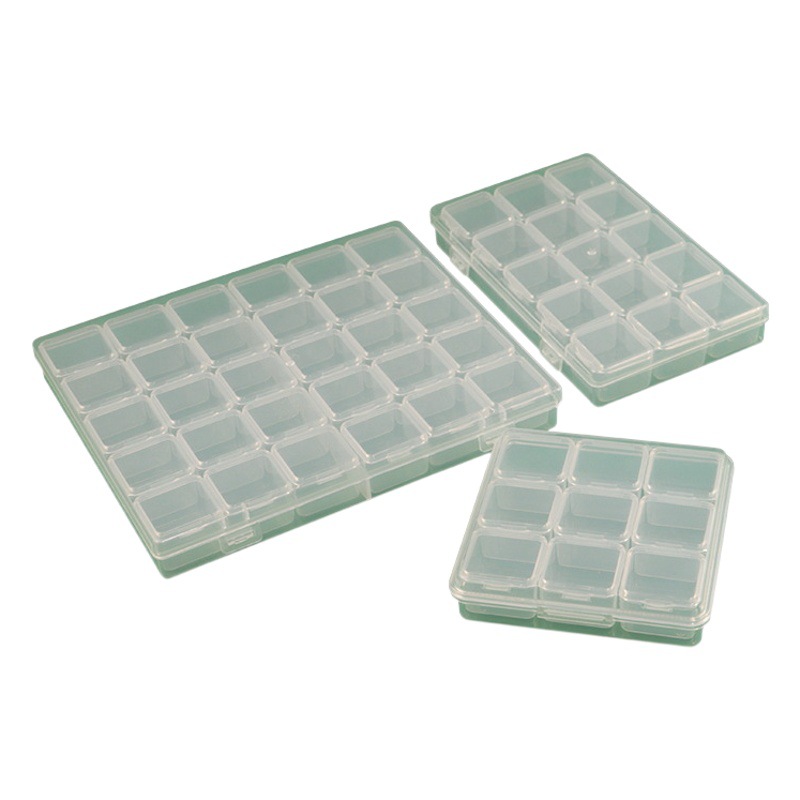 Diamond painting storage box multi-grid transparent jewelry box square diamond round point diamond box Diamond painting tool manufacturer