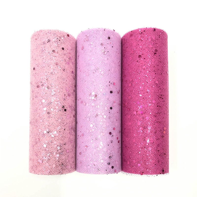Picture of Spot 15Cm*10Y Hexagonal Sequins Processing Powdered American Mesh Roll Yarn
