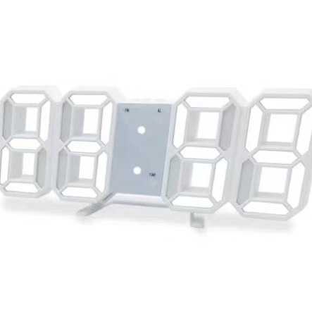 Picture of Ins cross-border desktop desk clock 3D luminous digital clock wall voice control mute alarm clock intelligent photosensitive a generation of hair