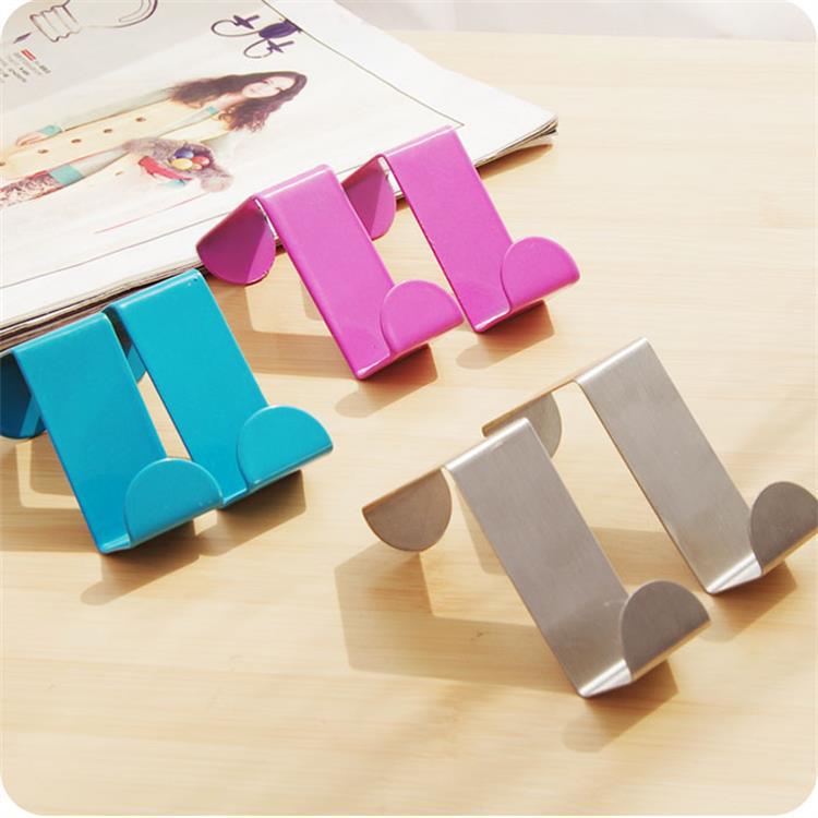 Picture of Creative Z-Shaped Door Back Hook Stainless Steel Traceless Nail-Free Hook Door Back Clothes Hook S-Shaped Hook 2 Pack
