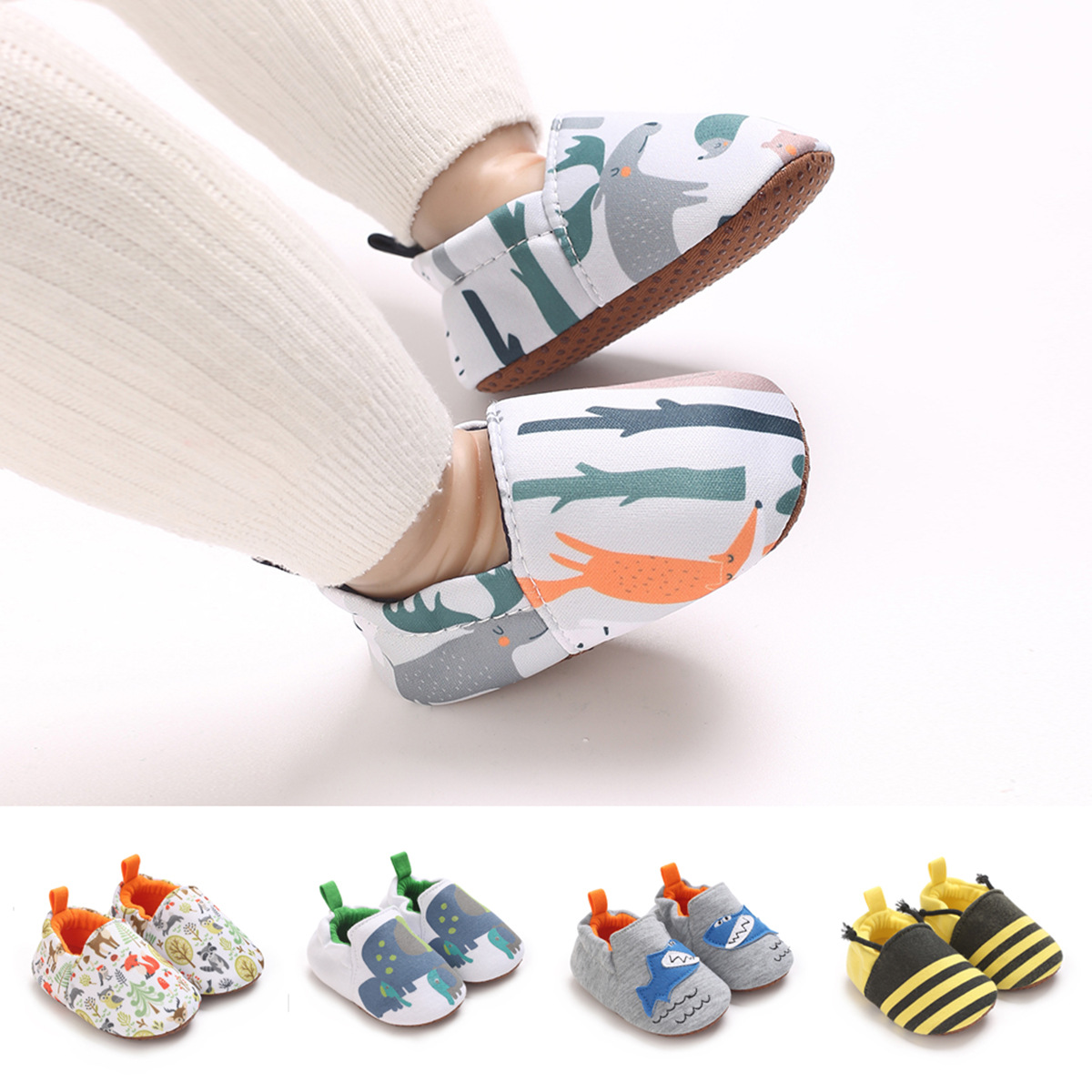 Spring and Autumn New Cartoon Head Baby Shoes Don't Fall off Shoes Baby Shoes Toddler Shoes Suitable for 0-1 Years Old