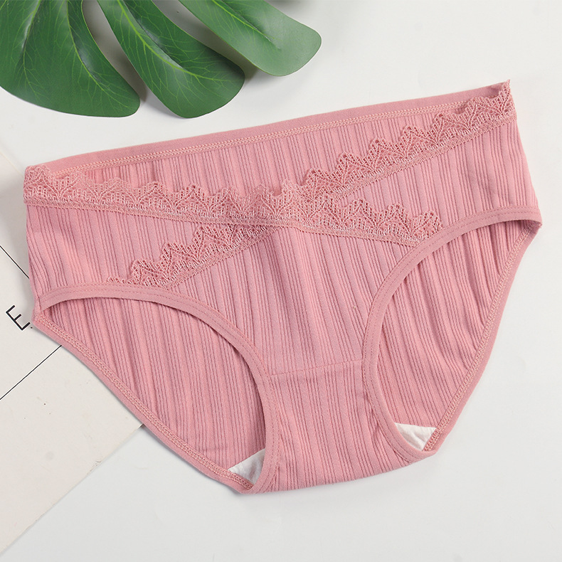 Picture of Pregnancy Want Things Threaded Low Waist Maternity Underwear Pure Cotton Early Pregnancy and Second Pregnancy Belly Support Pants Breathable Prenatal and Postpartum Pants