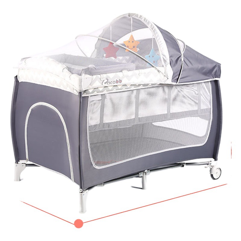 Multifunctional Folding Crib Diaper Table Baby Care Table Removable Bed-In-Bed Portable Children's Baby Bed