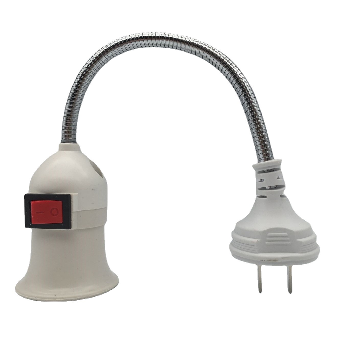 Picture of Foreign Trade Export Thailand Stainless Steel Hose E27 Luokou Lamp Holder Steering Bent Rod Mobile Lamp Holder Test Lamp Holder