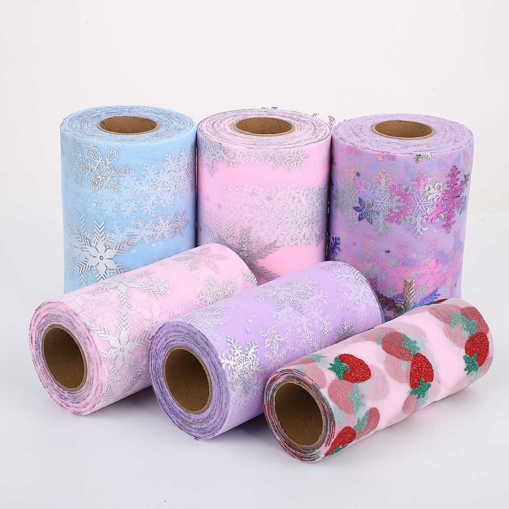 Cut Roll Mesh Fabric Roll Snowflake Strawberry BOW Bow Tiara Wedding Party Decoration TUTU Tutu New