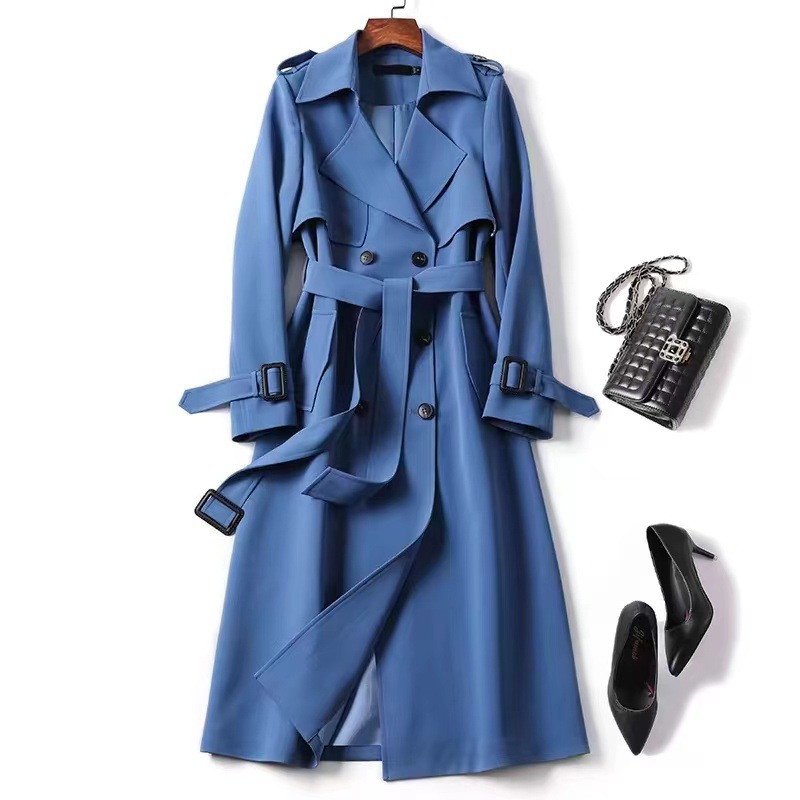 Picture of Windbreaker Women's Mid-Length 2025 Spring & Fall New Korean Style Small Popular British Style Over-The-Knee Outwear Popular Outwear