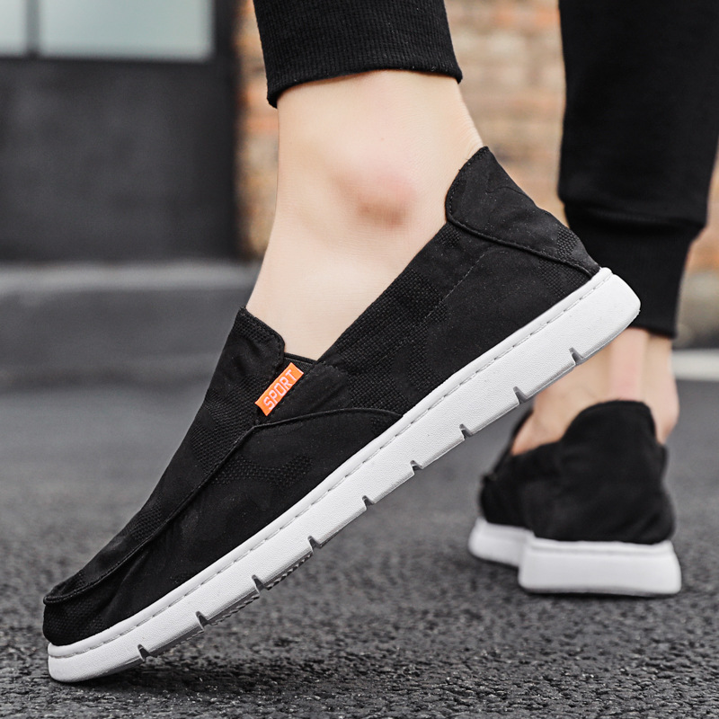 Spring Breathable Old Beijing Cloth Shoes Men's Casual Men's Lazy Shoes Slip-on New Soft Bottom Canvas Men's Shoes