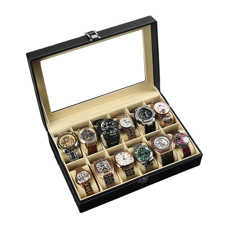 Picture of Wholesale High-Transparency Leather Packaging Bracelet Storage Box Multi-Functional Gift Box Dust-Proof Household Watch Box Jewelry