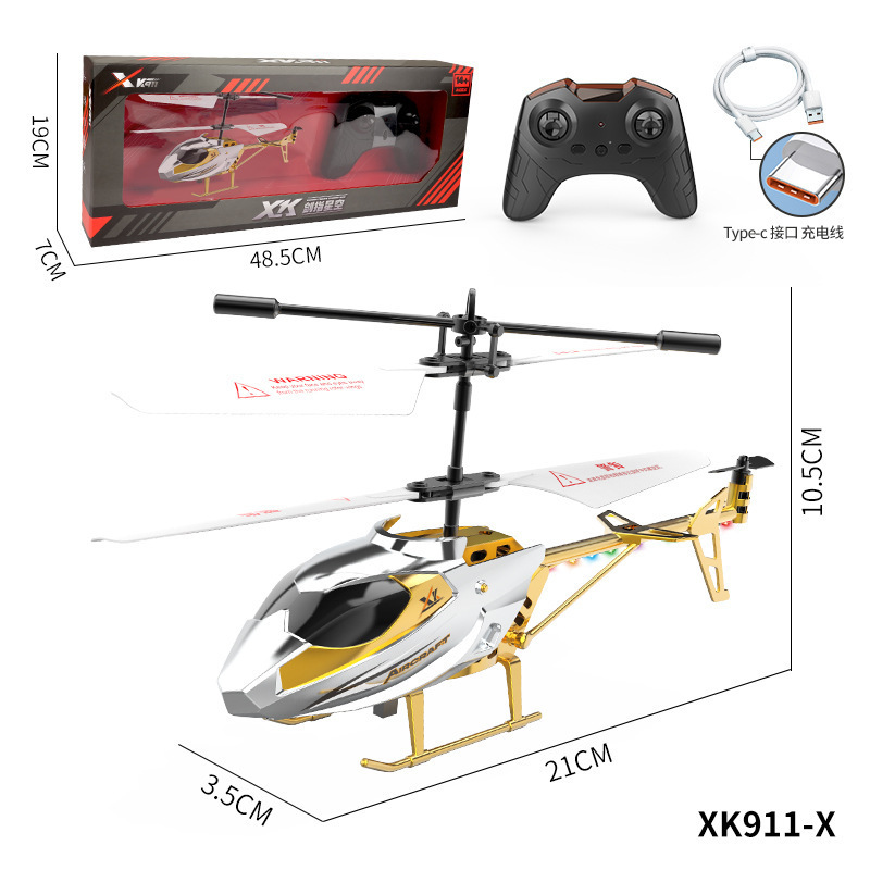 Picture of Remote Control Airplane Toy 3.5 Channel Crash-Resistant Light-Up Helicopter Model Drone Children's Sensor Remote Control