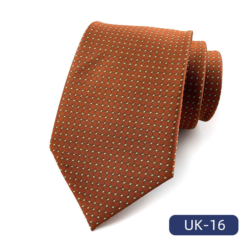 Picture of in stock wholesale men's tie polyester yarn-dyed jacquard fabric business formal wear casual fashion suit accessories