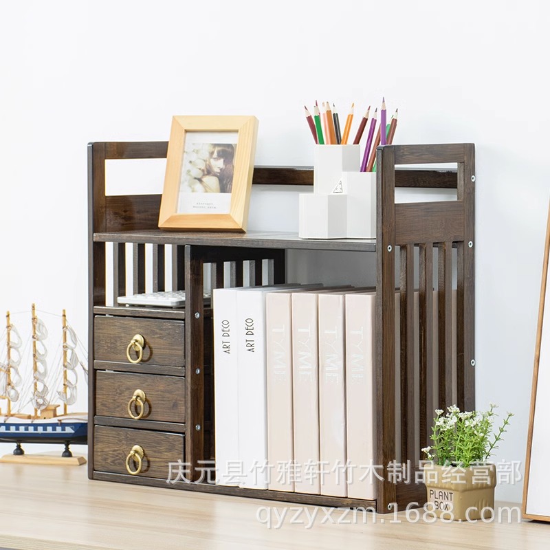 Picture of Bookshelf desktop children's small storage rack simple table bay window book table Storage bookcase office display rack