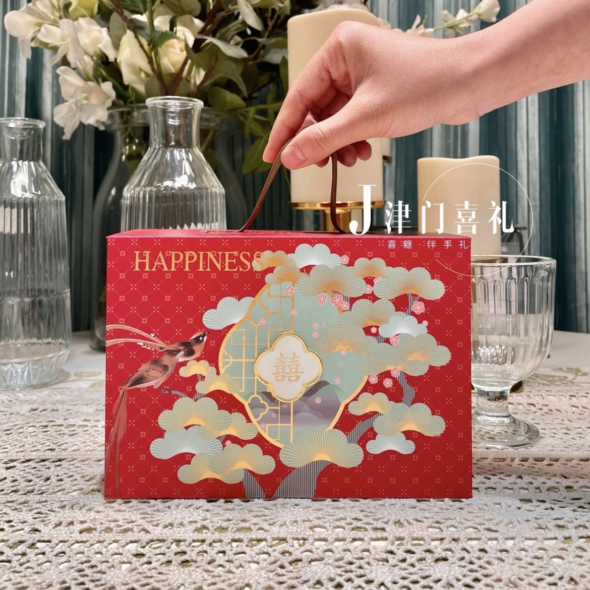 Chinese-Style Magpie Souvenir Gift Box Portable Candy Box with Gold Stamping Printing Process, Direct from Manufacturer, in Stock, 48 Pieces