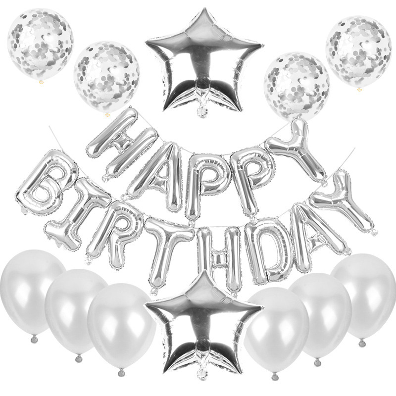 Picture of 12 inch sequins latex balloon set children's birthday party decorative background wall layout balloon