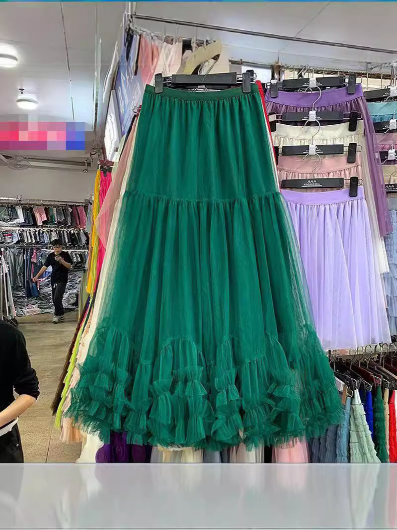Oversized Swing Design Fashion Mesh Skirt Sweet Fungus Lace A- Shaped Large Swing Tutu Skirt 8023