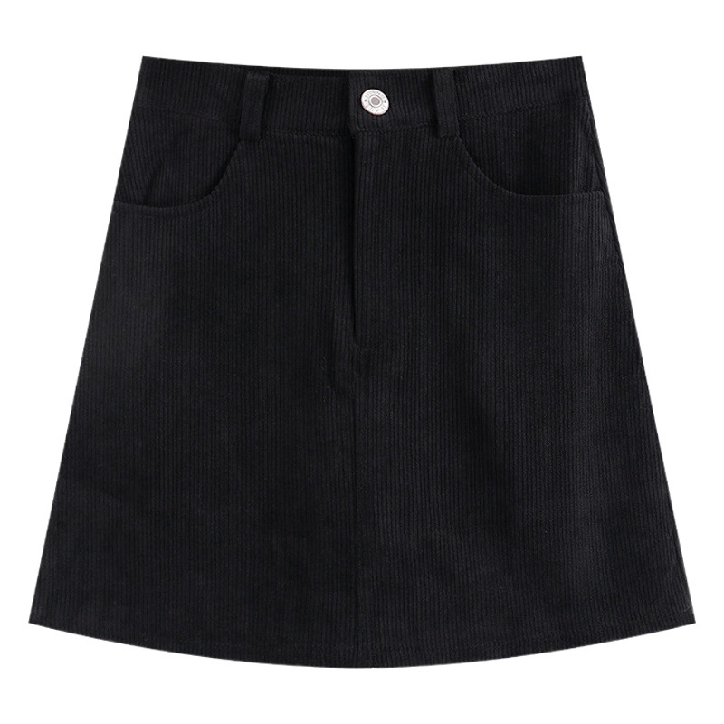 Corduroy A- line Skirt 2023 Autumn and Winter New Women's High Waist Slimming Spice Hip Skirt