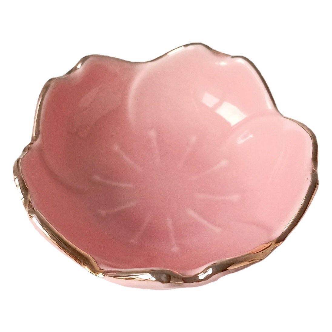 Japanese-style golden edge ceramic cherry blossom seasoning dish hotel restaurant seasoning dish sauce dish sauce dish small dish