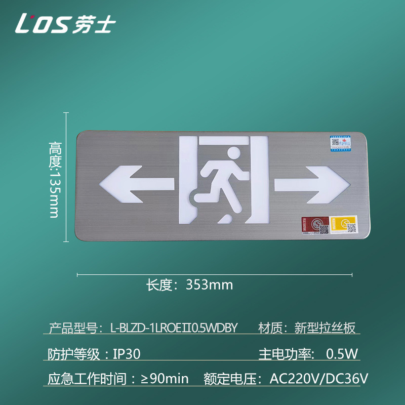 Picture of Laoshi new national standard safety exit indicator light stair passage fire emergency lighting led evacuation sign light