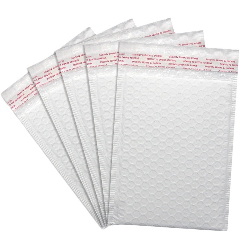 Wholesale white matte film bubble envelope bag thickened shockproof clothing packaging self-sealing bag express packaging bubble bag
