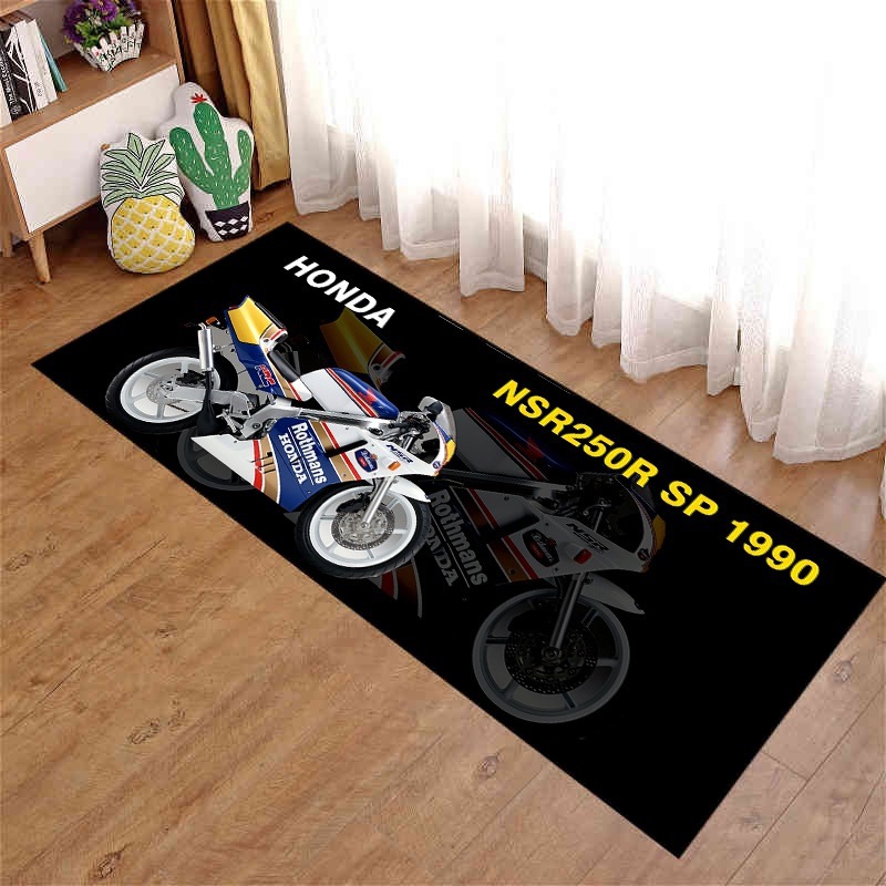 Picture of Motorcycle enthusiast carpet motorcycle display Harley Honda Ducati bedroom bedside blanket cross-border racing floor mat